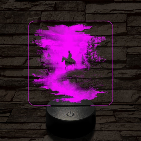 Völgylovaglás 7 színű valósághű 3D led lámpa