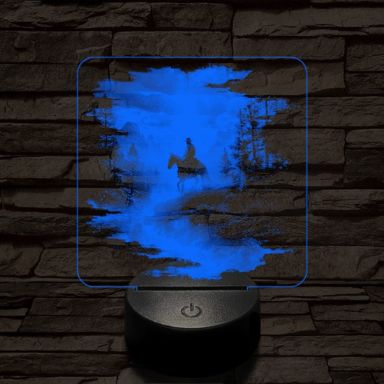 Völgylovaglás 7 színű valósághű 3D led lámpa