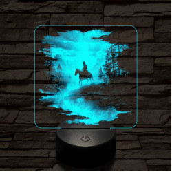Völgylovaglás 7 színű valósághű 3D led lámpa