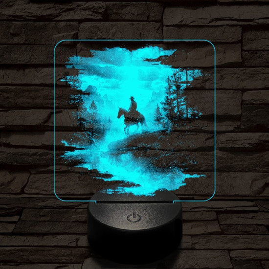 Völgylovaglás 7 színű valósághű 3D led lámpa