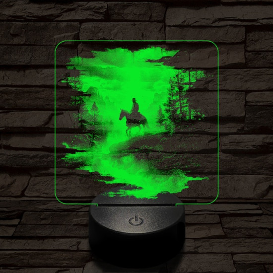 Völgylovaglás 7 színű valósághű 3D led lámpa