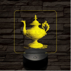 Díszes teáskancsó 7 színű valósághű 3D led lámpa