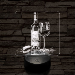 Borkóstoló 7 színű valósághű 3D led lámpa