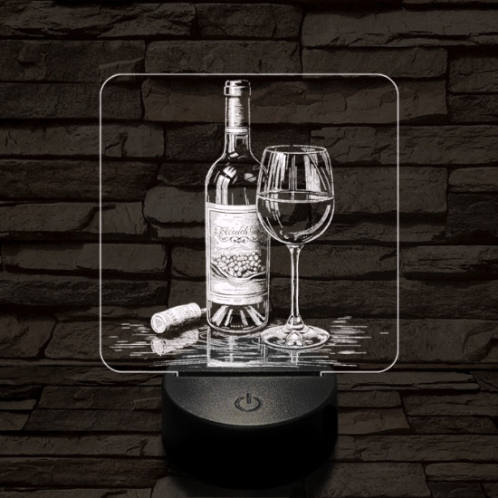 Borkóstoló 7 színű valósághű 3D led lámpa