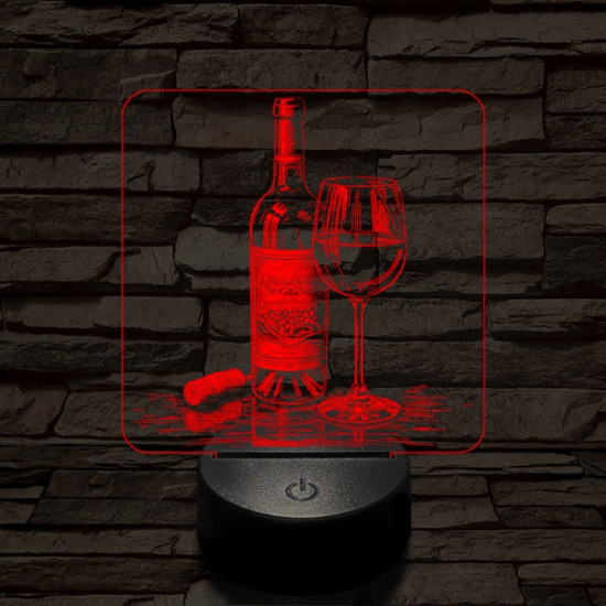 Borkóstoló 7 színű valósághű 3D led lámpa