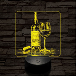 Borkóstoló 7 színű valósághű 3D led lámpa