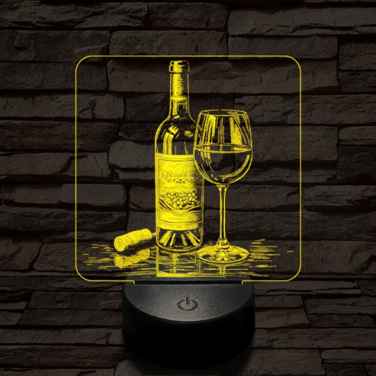 Borkóstoló 7 színű valósághű 3D led lámpa