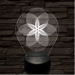 Gráf virág 7 színű  3D led lámpa
