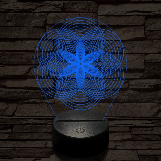 Gráf virág 7 színű  3D led lámpa