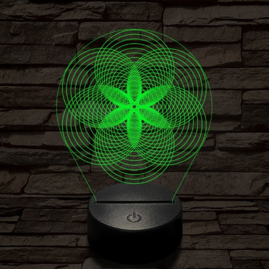 Gráf virág 7 színű  3D led lámpa