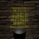 Rovásírás táblázat 7 színű 3D led lámpa