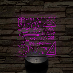 Matematika Szerelmeseinek 7 színű 3D led lámpa