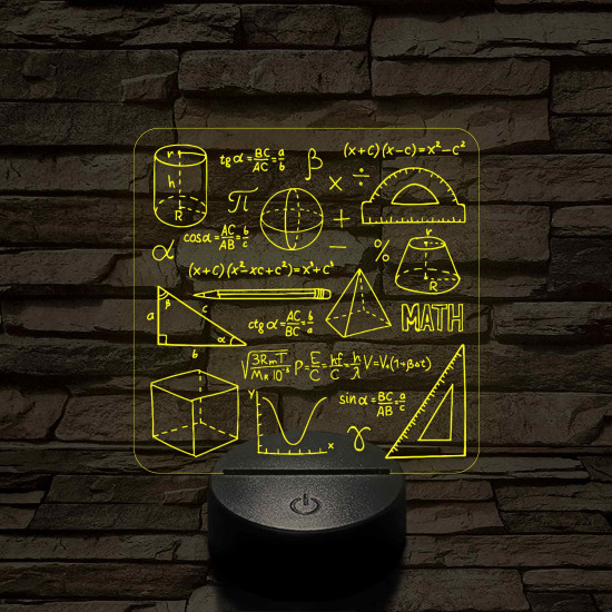 Matematika Szerelmeseinek 7 színű 3D led lámpa