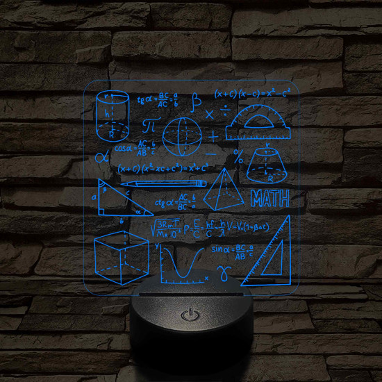 Matematika Szerelmeseinek 7 színű 3D led lámpa
