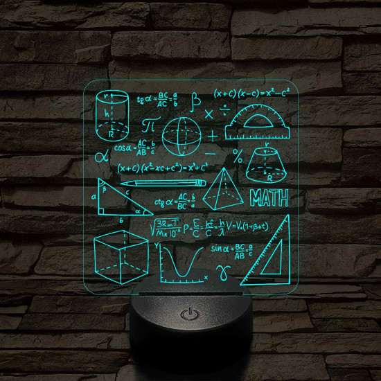 Matematika Szerelmeseinek 7 színű 3D led lámpa