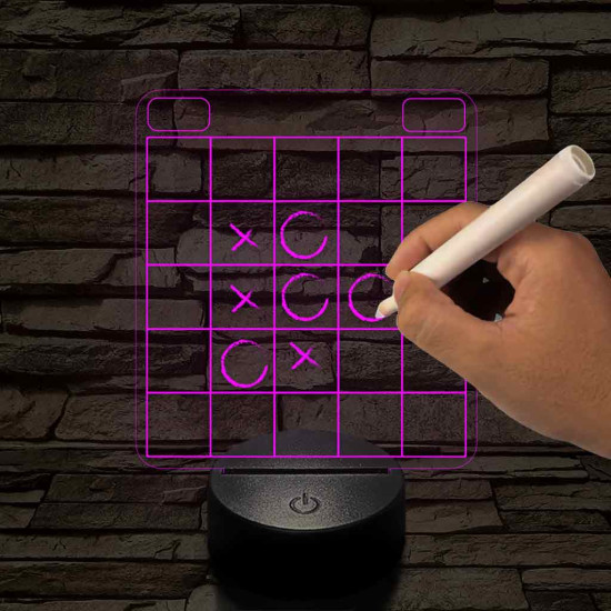 Amőba játék ajándék tollal 7 színű 3D led lámpa