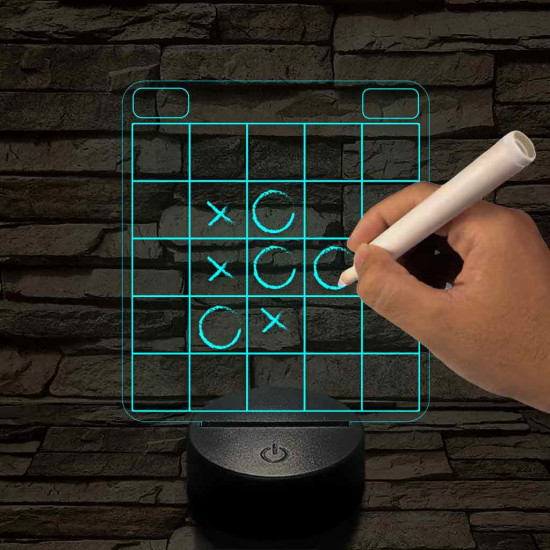 Amőba játék ajándék tollal 7 színű 3D led lámpa