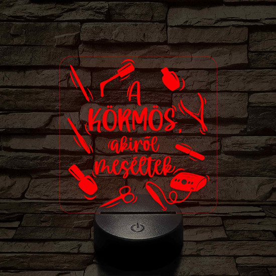 A körmös, akiről beszéltek – 7 színű, színváltós 3D LED lámpa