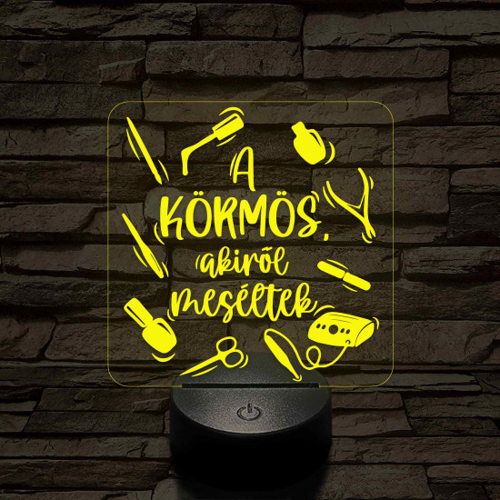 A körmös, akiről beszéltek – 7 színű, színváltós 3D LED lámpa
