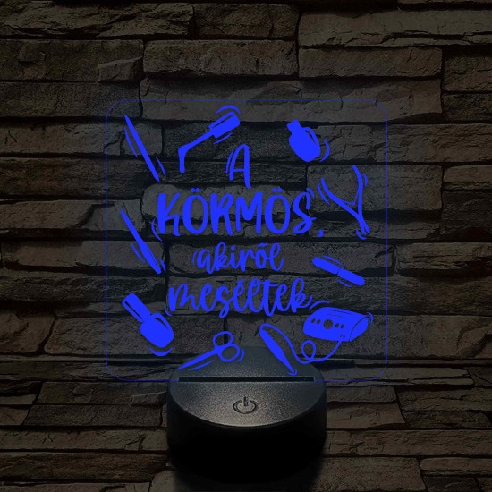 A körmös, akiről beszéltek – 7 színű, színváltós 3D LED lámpa