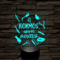 A körmös, akiről beszéltek – 7 színű, színváltós 3D LED lámpa