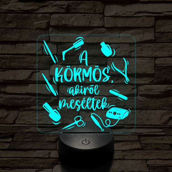 A körmös, akiről beszéltek – 7 színű, színváltós 3D LED lámpa