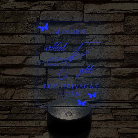 Minden jobb egy hajvágás után – 7 színű, színváltós fodrász 3D LED lámpa