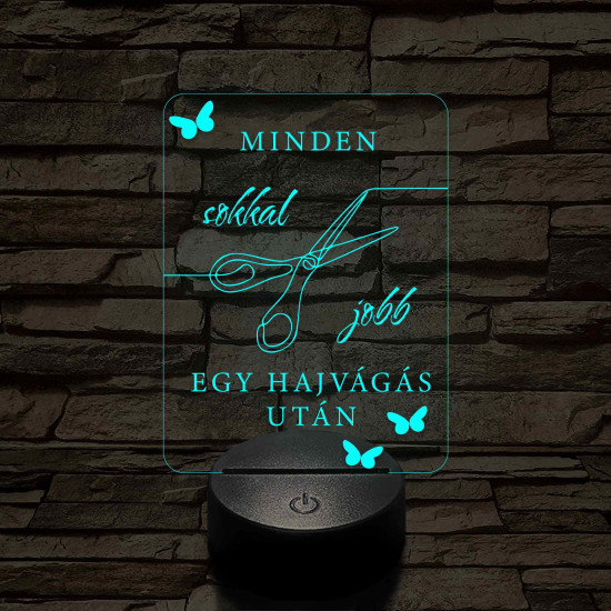 Minden jobb egy hajvágás után – 7 színű, színváltós fodrász 3D LED lámpa