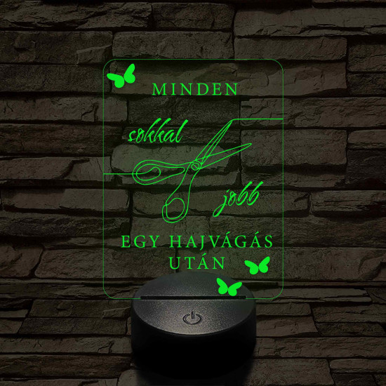 Minden jobb egy hajvágás után – 7 színű, színváltós fodrász 3D LED lámpa