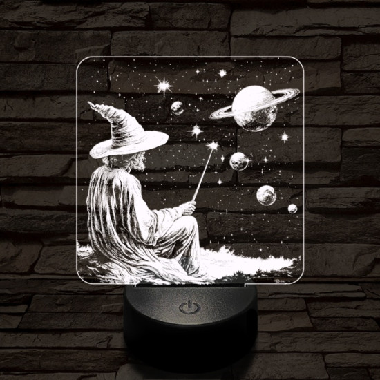 Űrvarázsló 7 színű, színváltós, valósághű  3D led lámpa