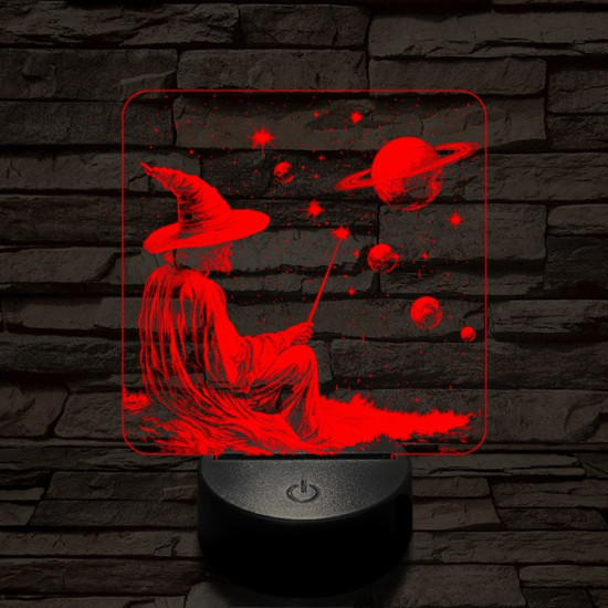 Űrvarázsló 7 színű, színváltós, valósághű  3D led lámpa
