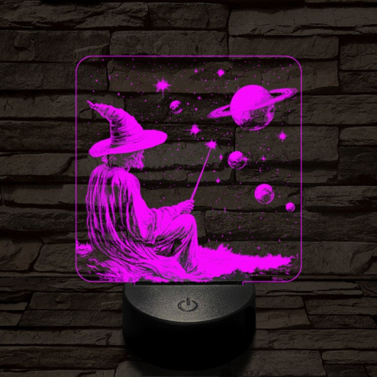 Űrvarázsló 7 színű, színváltós, valósághű  3D led lámpa