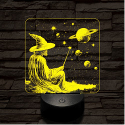 Űrvarázsló 7 színű, színváltós, valósághű  3D led lámpa
