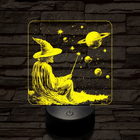 Űrvarázsló 7 színű, színváltós, valósághű  3D led lámpa