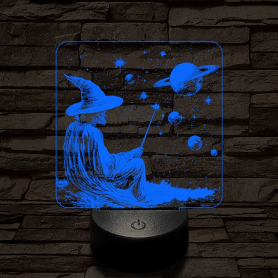 Űrvarázsló 7 színű, színváltós, valósághű  3D led lámpa