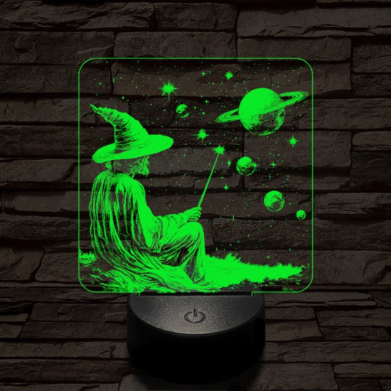 Űrvarázsló 7 színű, színváltós, valósághű  3D led lámpa