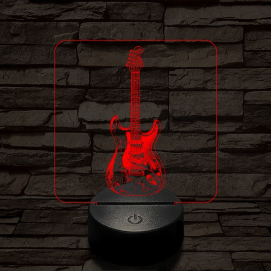 Szólógitár 7 színű valósághű 3D led lámpa
