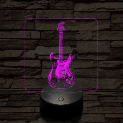 Szólógitár 7 színű valósághű 3D led lámpa