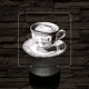 Kávé esztétika 7 színű, színváltós valósághűen gravírozott 3D led lámpa