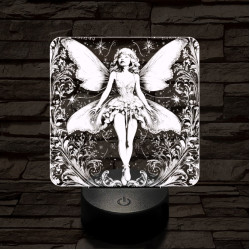 Tündérlány 7 színű, színváltós valósághű  3D led lámpa
