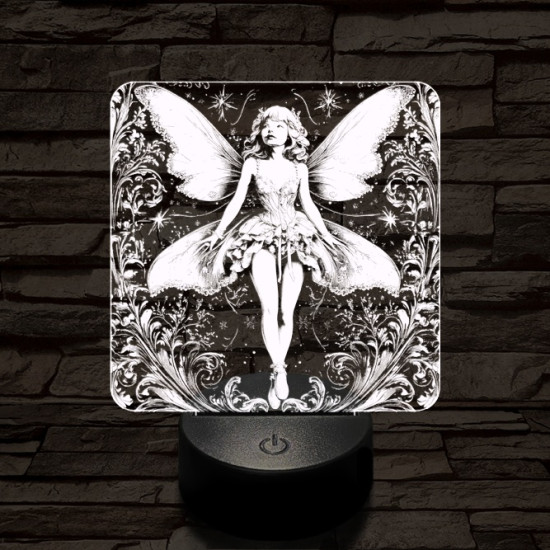 Tündérlány 7 színű, színváltós valósághű  3D led lámpa