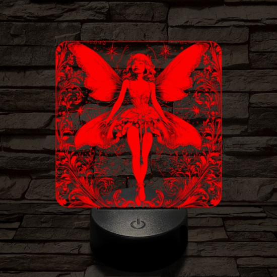 Tündérlány 7 színű, színváltós valósághű  3D led lámpa