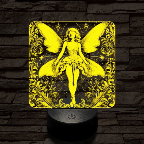 Tündérlány 7 színű, színváltós valósághű  3D led lámpa