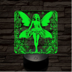 Tündérlány 7 színű, színváltós valósághű  3D led lámpa