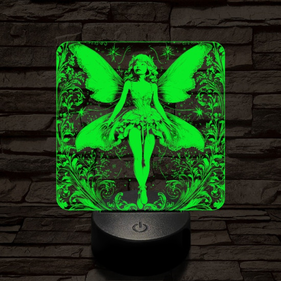 Tündérlány 7 színű, színváltós valósághű  3D led lámpa