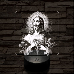 Krisztus szíve 7 színű valósághű 3D led lámpa