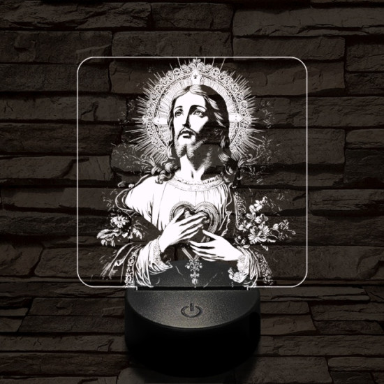 Krisztus szíve 7 színű valósághű 3D led lámpa
