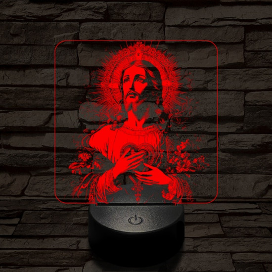 Krisztus szíve 7 színű valósághű 3D led lámpa