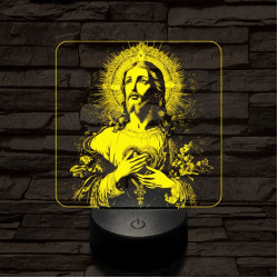 Krisztus szíve 7 színű valósághű 3D led lámpa