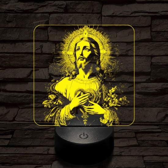 Krisztus szíve 7 színű valósághű 3D led lámpa